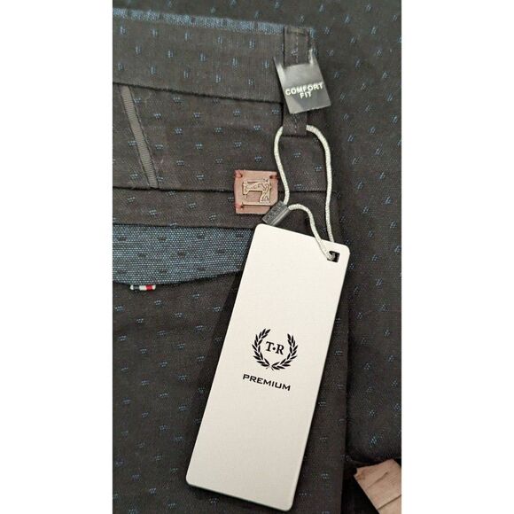 TR Premium Mens Sz 30 x 32 Navy Comfort Fit Flat Front Straight Leg Chino Pants - Picture 7 of 11